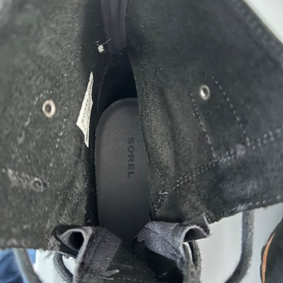 Sorel Joan Of Arctic Suede Wedge Lace Up Mid Calf Boots Size 8 Black Winter - Picture 11 of 13